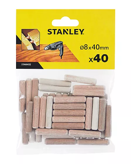 Stanley treplugger runde 8x40 mm pakke a 40 stk