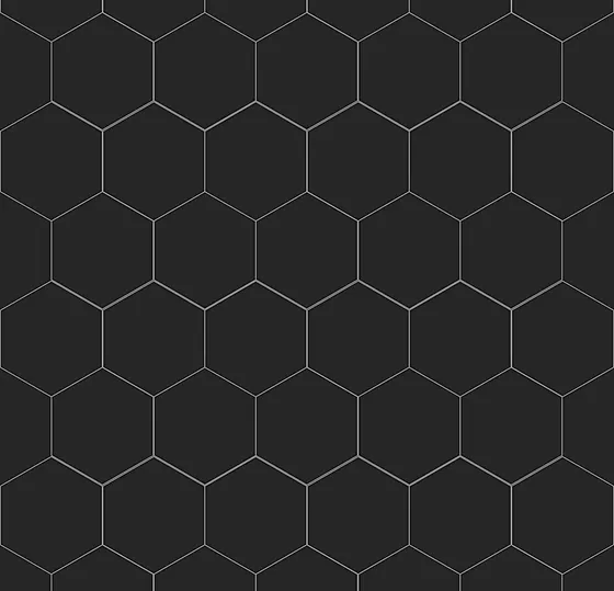Kjøkkenplate 2024-KM71 Black Hexagon 11x620x580 mm