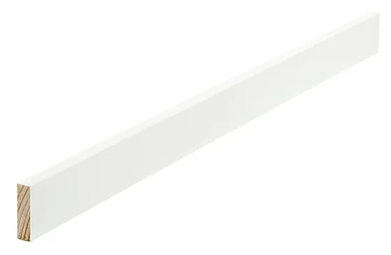 Glattkantlist furu hvit bomull S0502-Y 6x21 mm