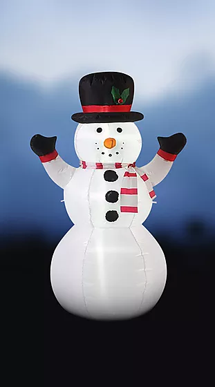 Snømann oppblåsbar med LED-lys 2,4 meter