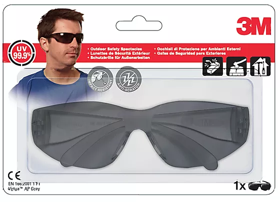 Vernebrille mørk/grå mørk for håndverktøy utendørs