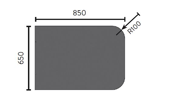 Gulvplate 650x850 mm lakkert sort