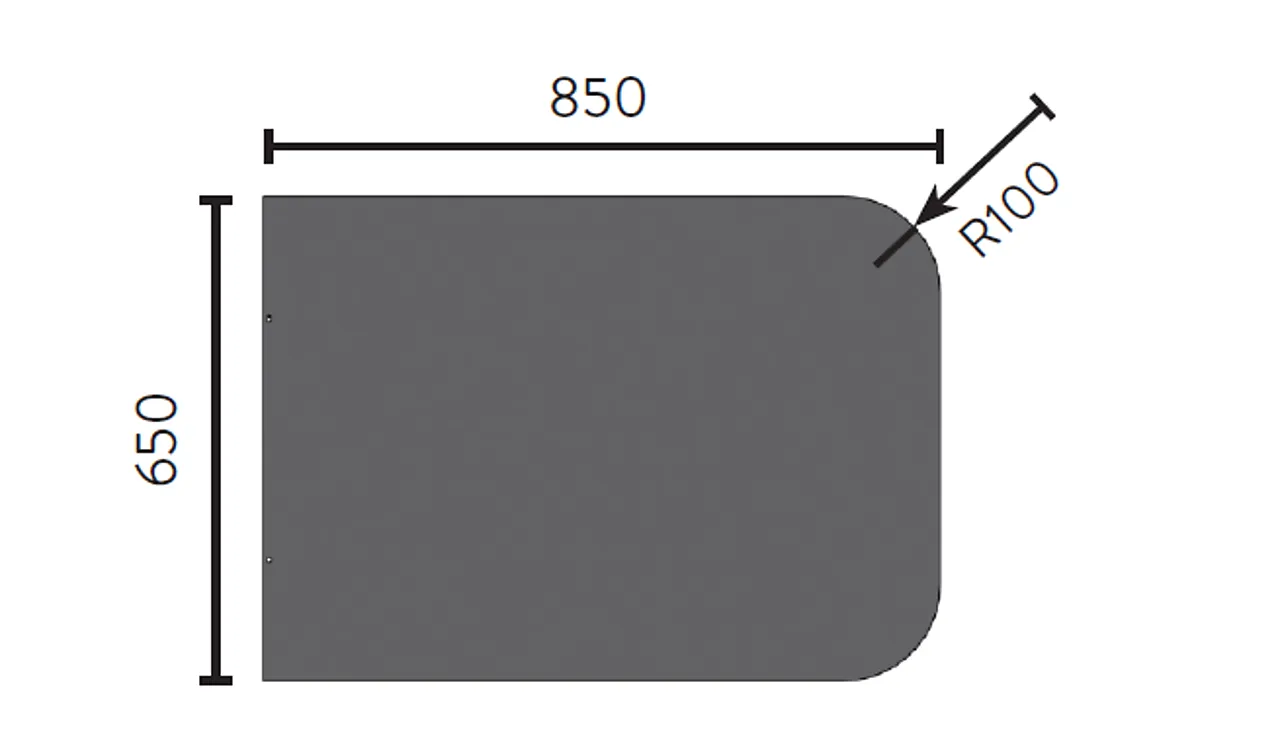 Gulvplate stål sort 650 x 850 mm