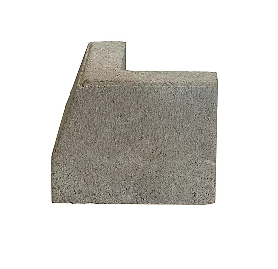 Kantstein grå hjørne utvendig 20x8x15 cm