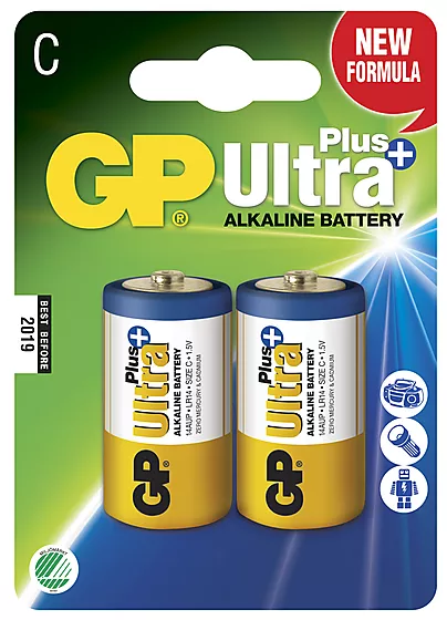 Batteri ultra plus alk c/lr14 gp 14aup-c2 2 stk