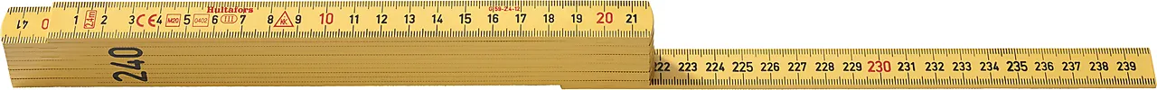 Meterstokk glassfiber gul 240 cm null - null - 2 - Miniatyr