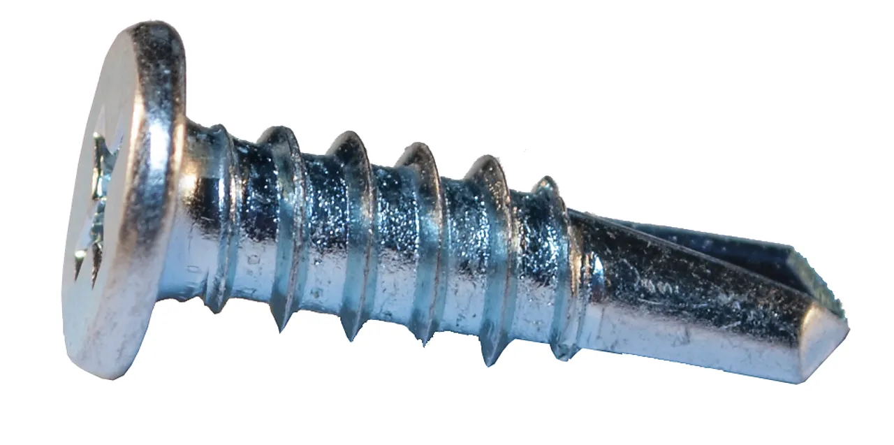 Montasjeskrue flatt hode 4,8x17 mm bluezink ph2 stål max 3,0 mm eske a 500 stk