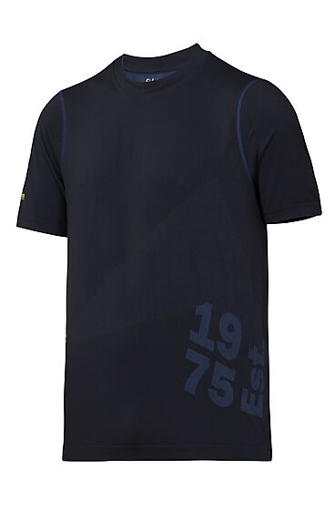 T-skjorte 2519 mørkeblå str S Snickers 37,5 tech flexiwork