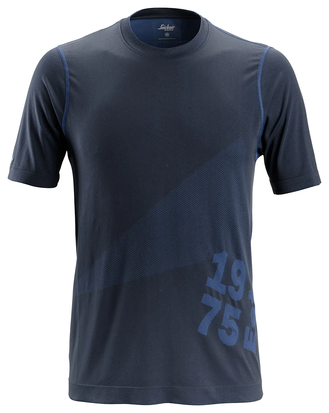 T-skjorte 2519 mørkeblå str M Snickers 37,5 tech flexiwork