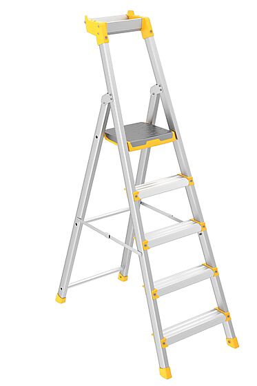 Trapp proff 55P eloksert aluminium 5-trinn 1,20 meter Wibe ladders
