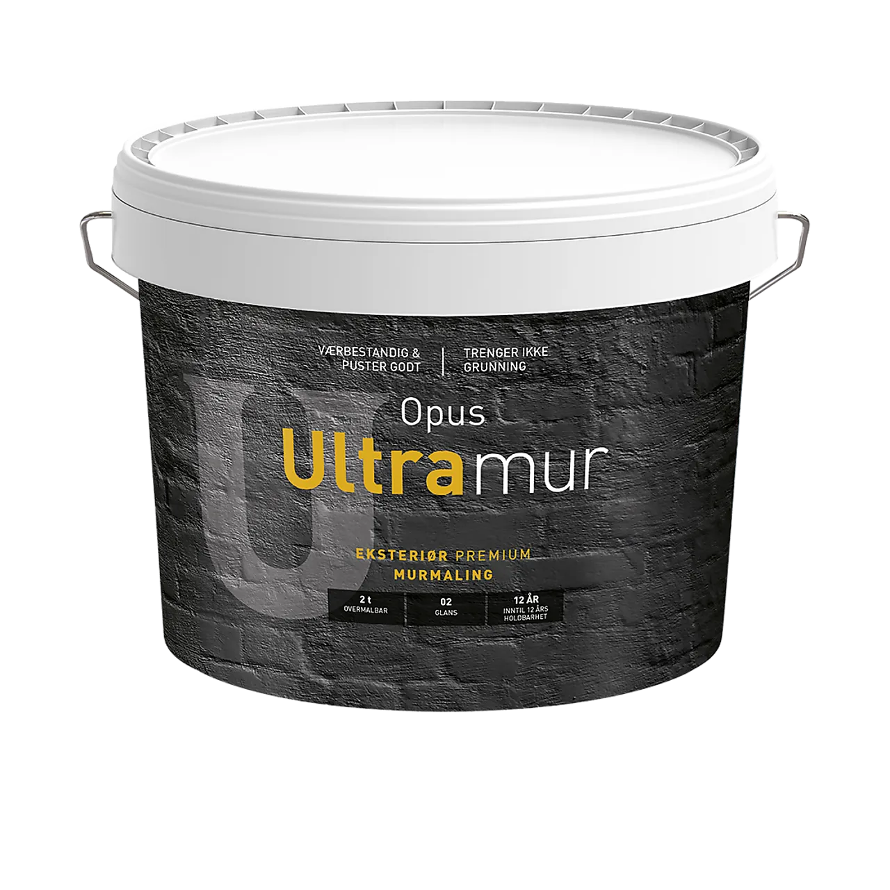 Ultramur murmaling ute hvit base 9 liter
