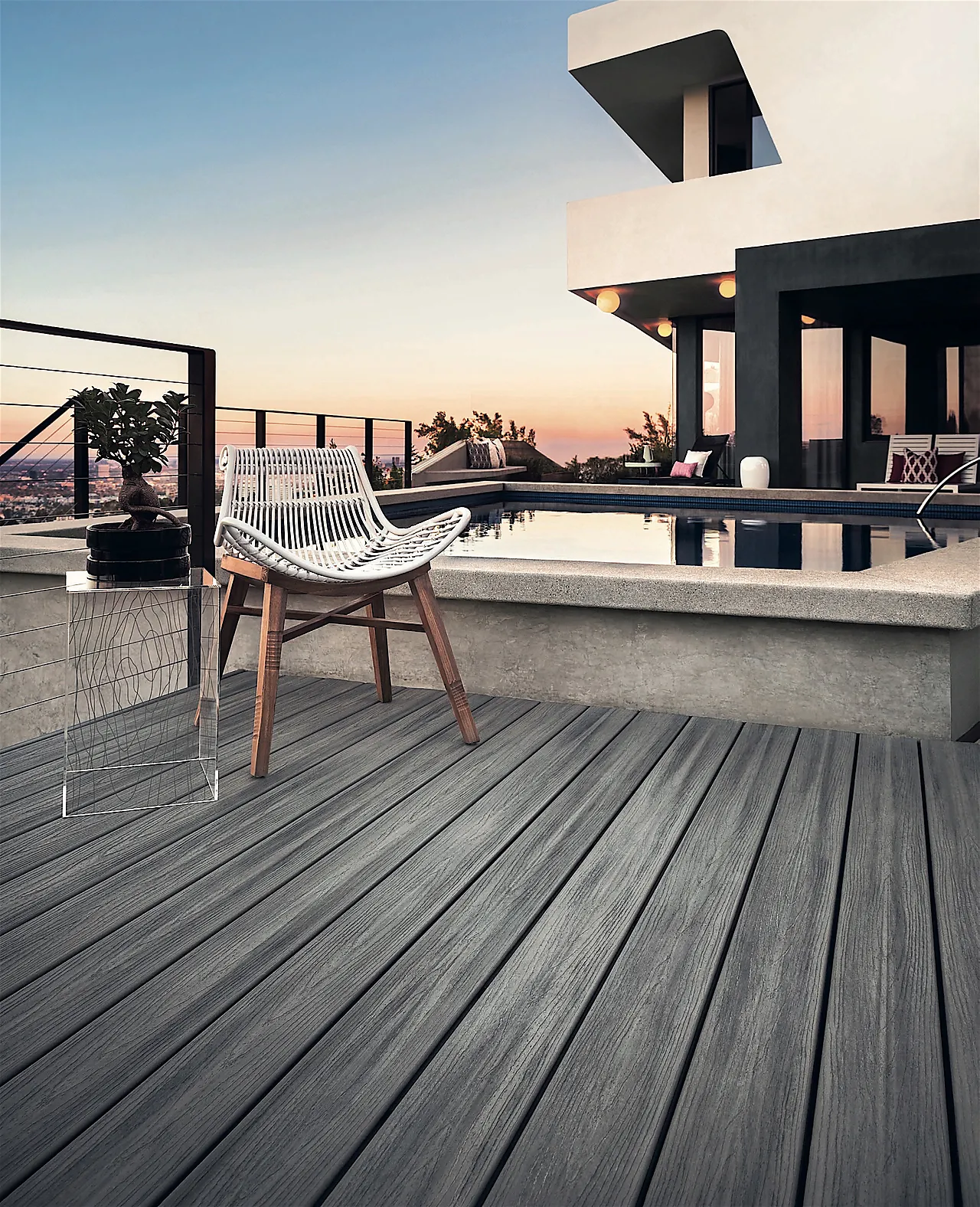 Kompositt terrassebord grå wpc 3260x140x23 mm null - null - 1