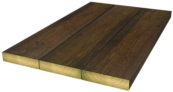 Terrassebord royalimpregnert brun furu 28x120x5100 mm