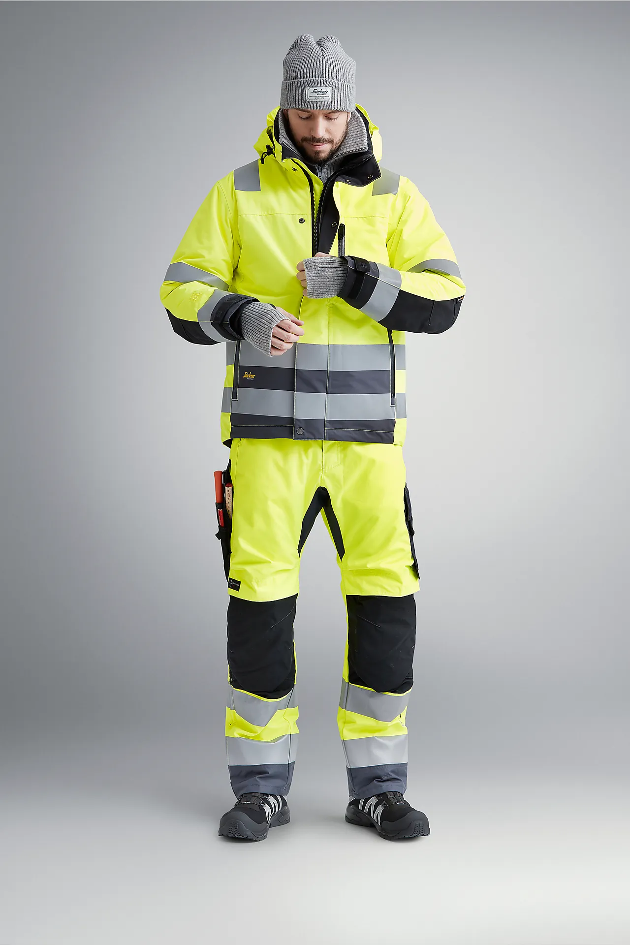 Vinterbukse 6639 gul xxl kort highvis klasse 2 snickers null - XXL - 2 - Miniatyr