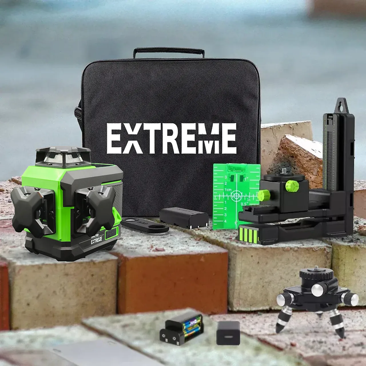 Krysslaser Extreme 3x360° grønn komplett sett null - null - 2 - Miniatyr