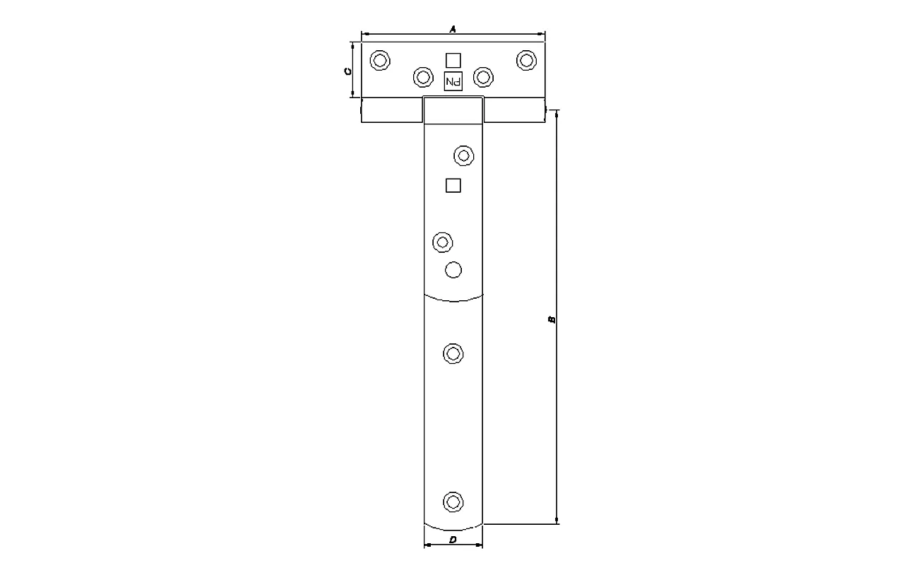 T-hengsel rustfri 230mm null - null - 2 - Miniatyr