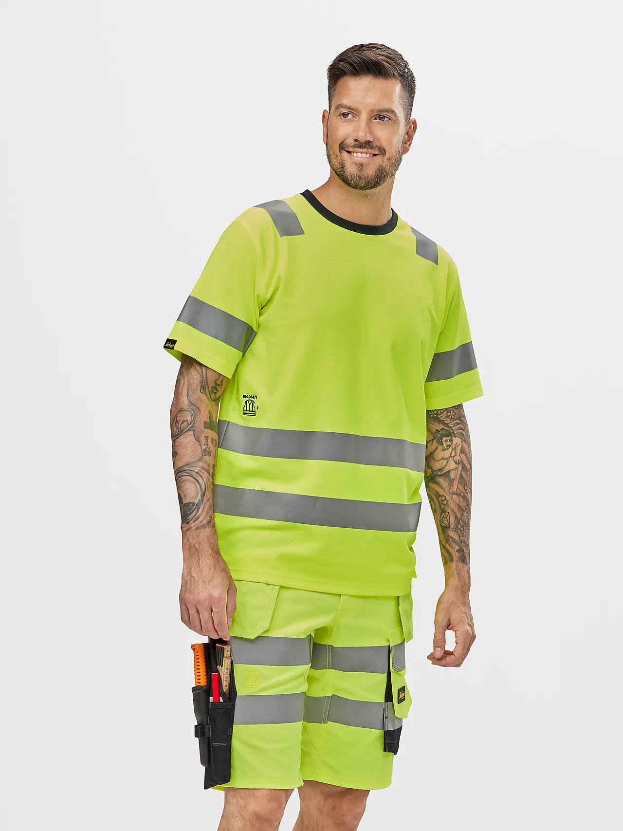 T-skjorte 2530 gul str L Snickers Workwear null - L - 3 - Miniatyr