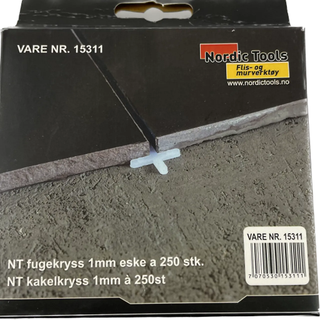 Fugekryss 1mm nt eske a 250 stk nordic tools