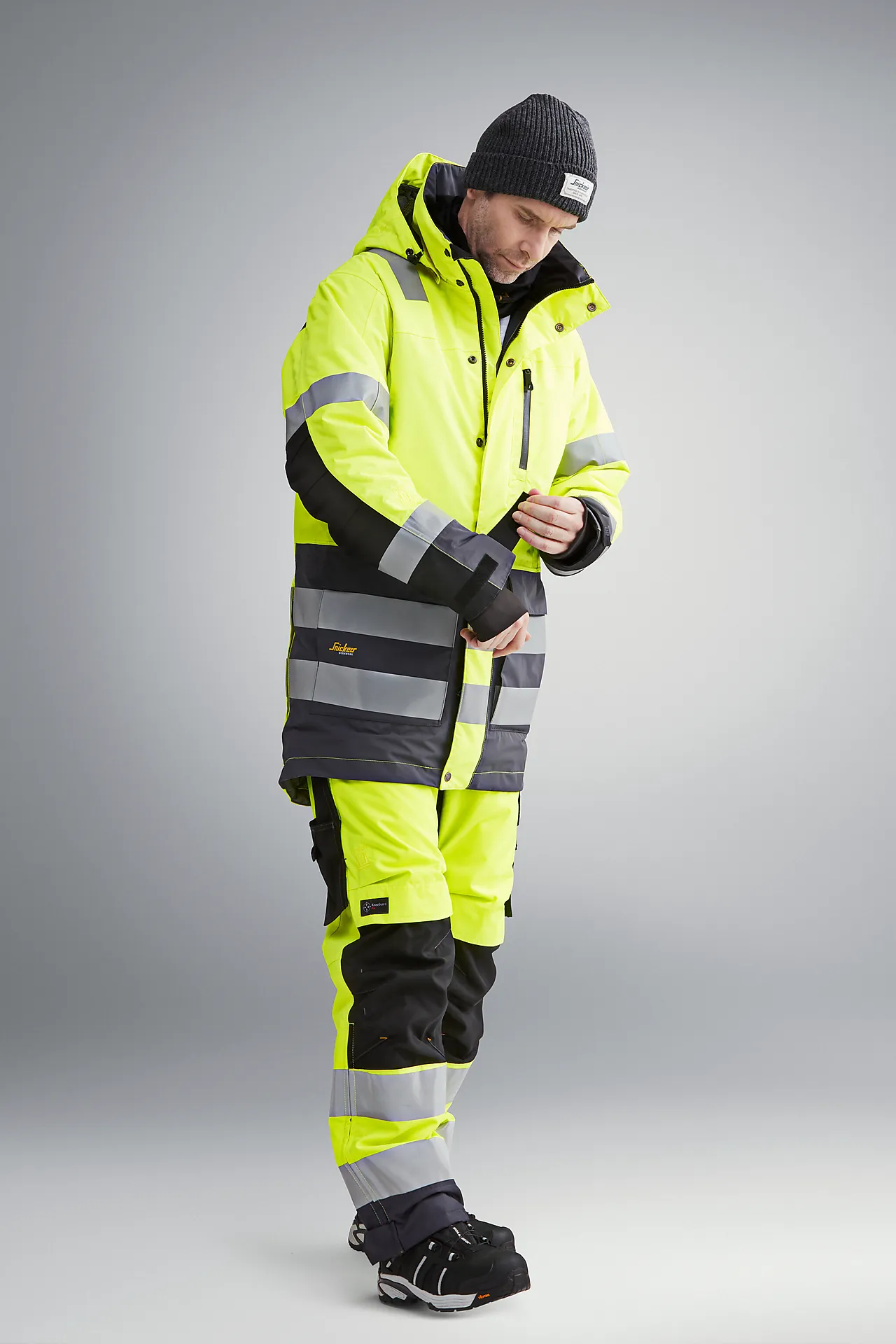 Vinterbukse 6639 gul xxl kort highvis klasse 2 snickers null - XXL - 3 - Miniatyr