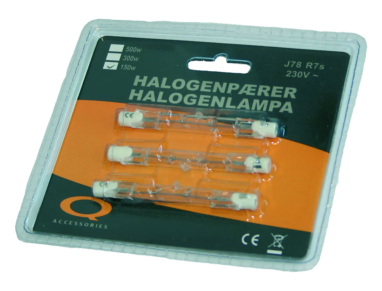 Halogenrør 120 W 78 mm a 3 stk Q-accessories