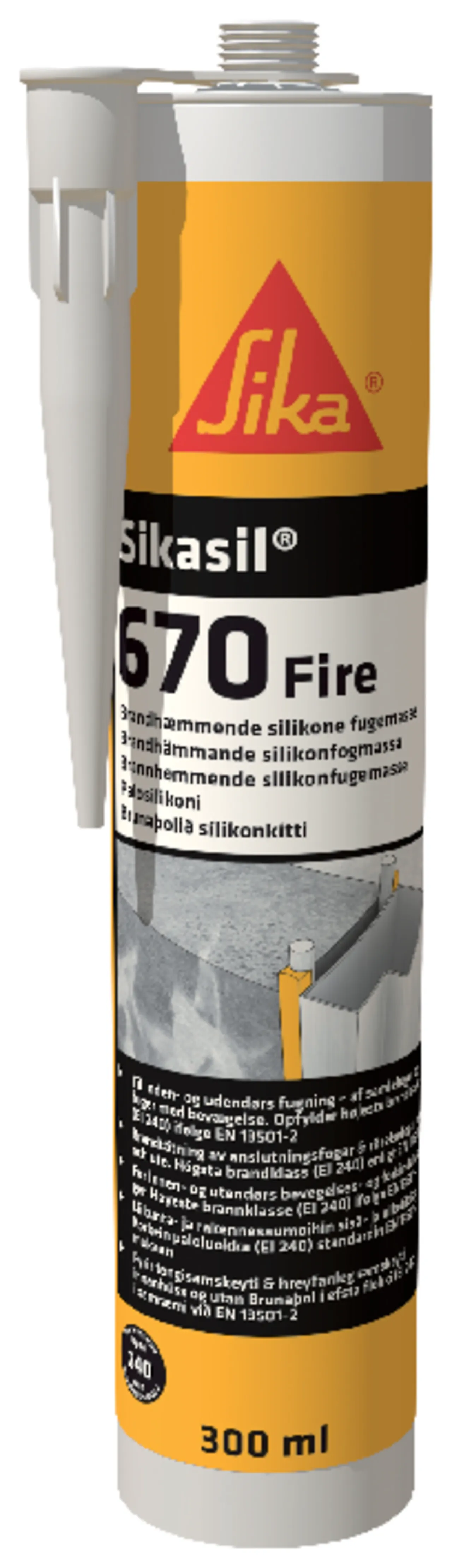 Fugemasse brannhemmende silikon grå 300 ml