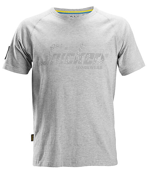 T-skjorte 2580 lysegrå str S m/ logo Snickers Workwear