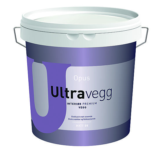 Akrylmaling ultravegg  interiør hvit 2,7  l