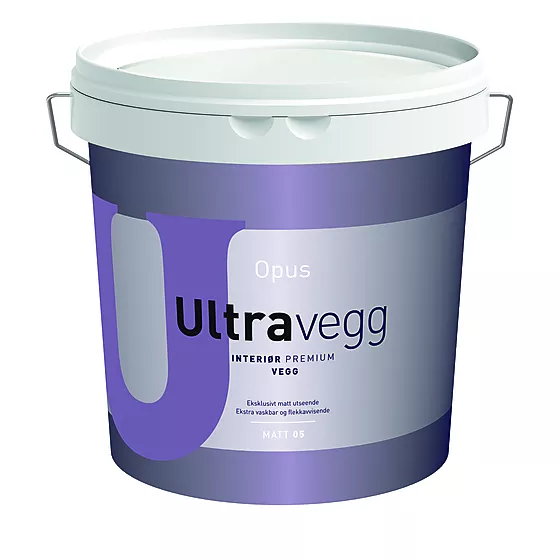 Akrylmaling ultravegg  interiør hvit 2,7  l