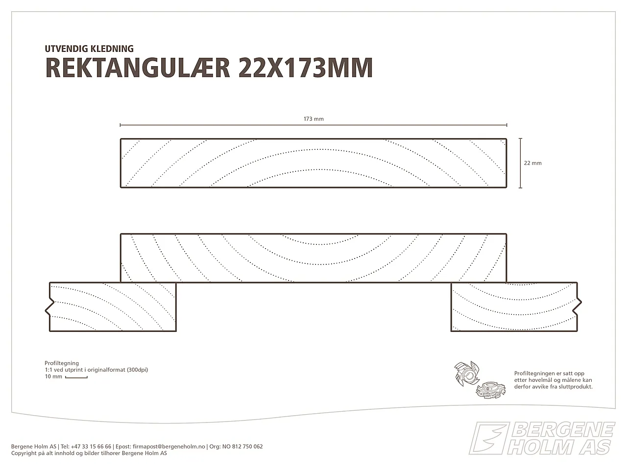Kledning rektangulær ubehandlet 22x173 mm gran klasse 1 null - null - 1