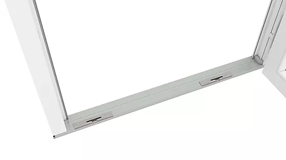 Balkongdør 890x2090 mm Br550 2L venstrehengslet aluminiums balkongdør Elite 2-Lag hvit