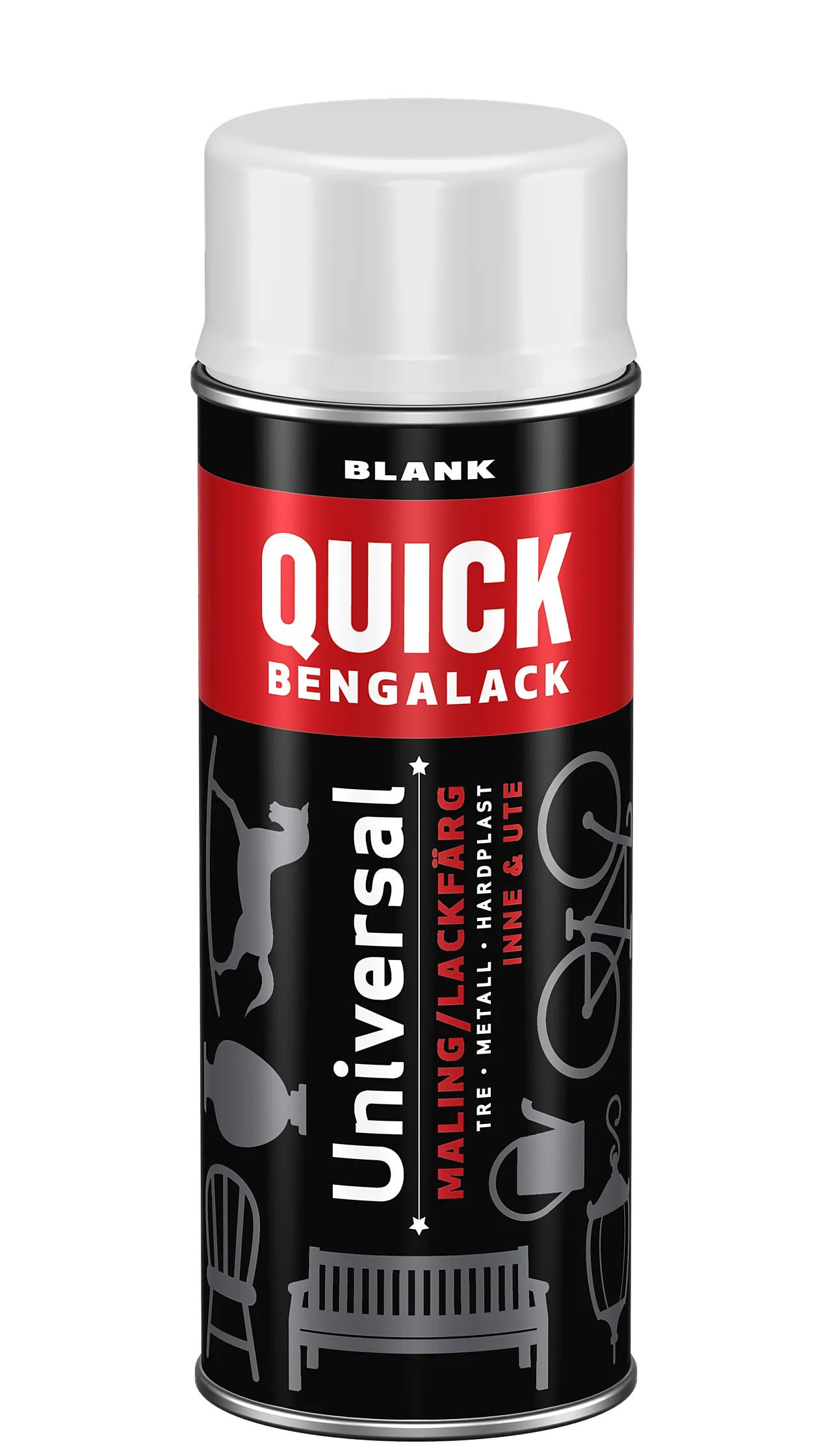 Bengalack spray hvit blank
