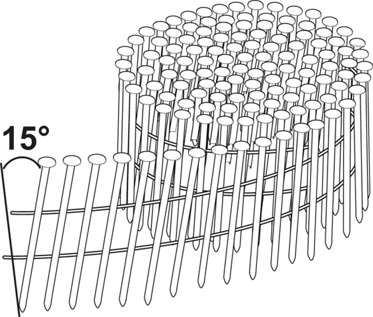 Spiker coil huggen 2,8x75 fzva1000 trådbåndet 15 grader 2,8x75 fzv