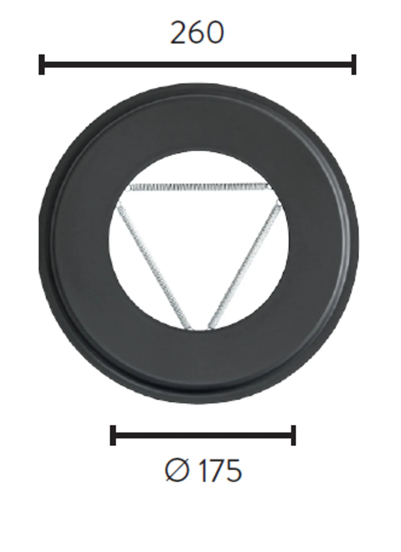 Pyntering ø175 ø260 utv sort mbe matt sort emalje 2,3mm