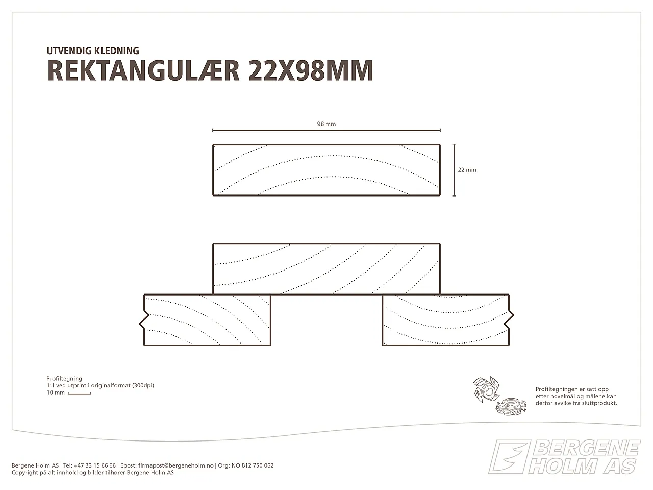 Kledning rektangulær ubehandlet 22x98 mm gran klasse 1 null - null - 2
