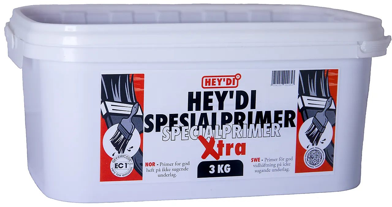 Heydi spesialprimer xtra 3kgprimer primer for ikke sugende underlag