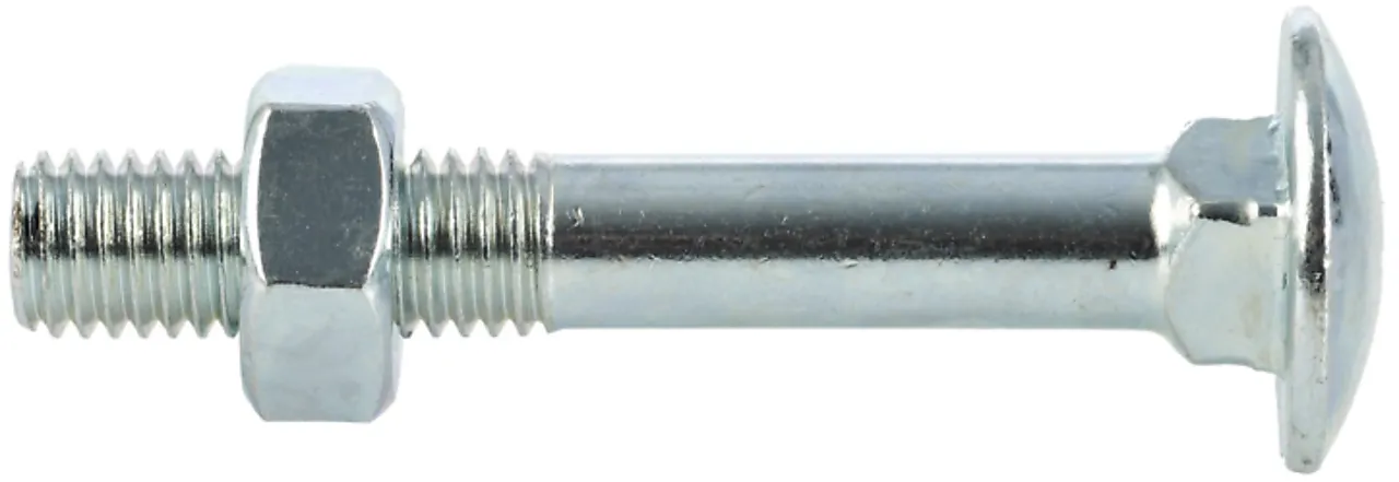 Låseskrue elforsinket m/mutter 12x130 mm delgjenget DIN603/934 25 stk