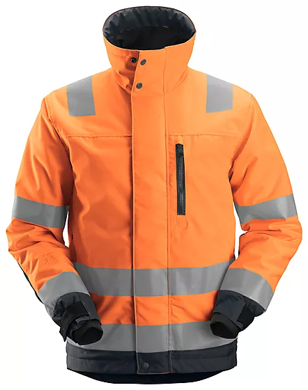 Vinterjakke high-visibility oransje/mørk grå str XL