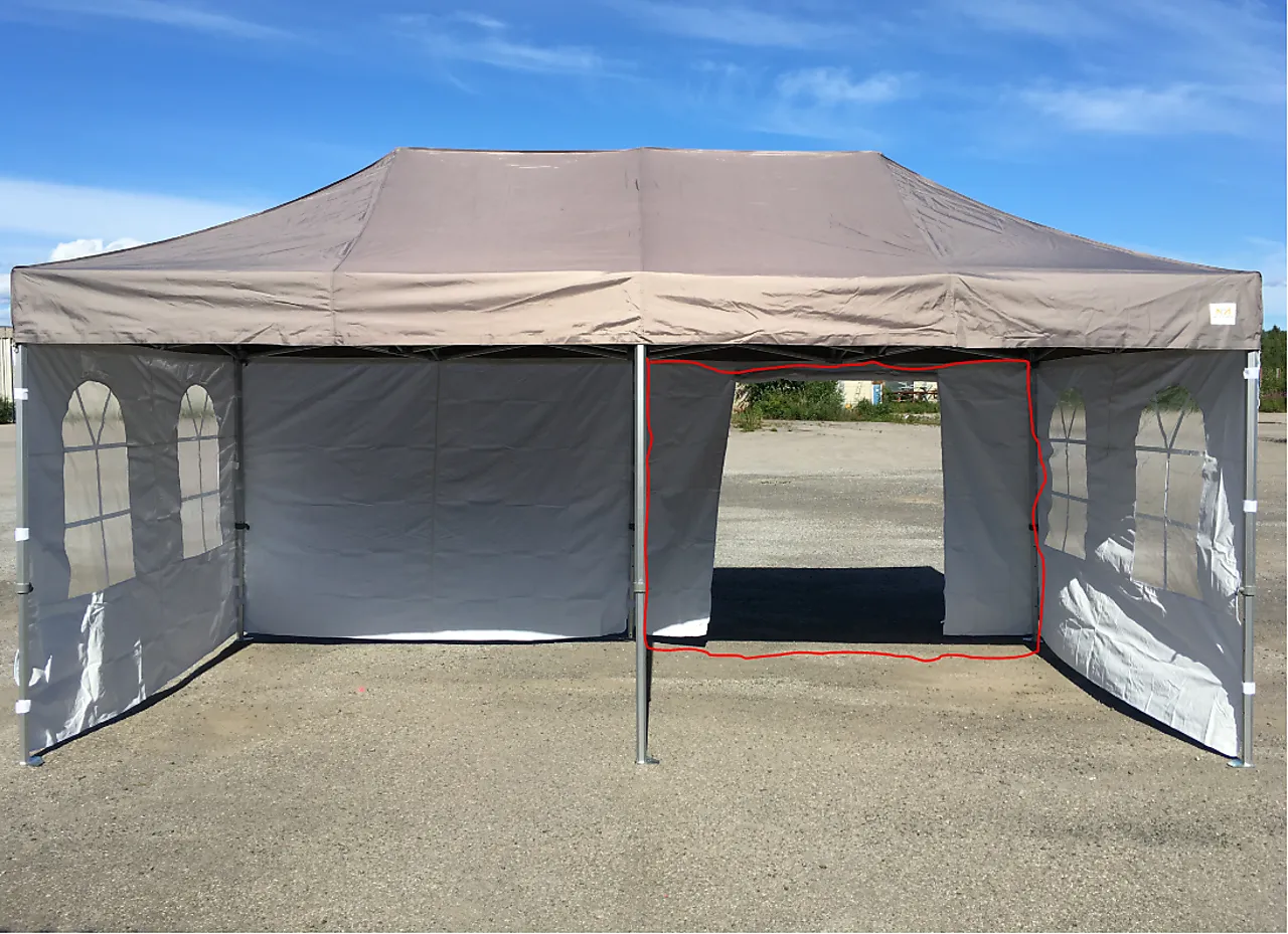 Vegg til pop-up telt 2,10 x 3 meter dør null - null - 1