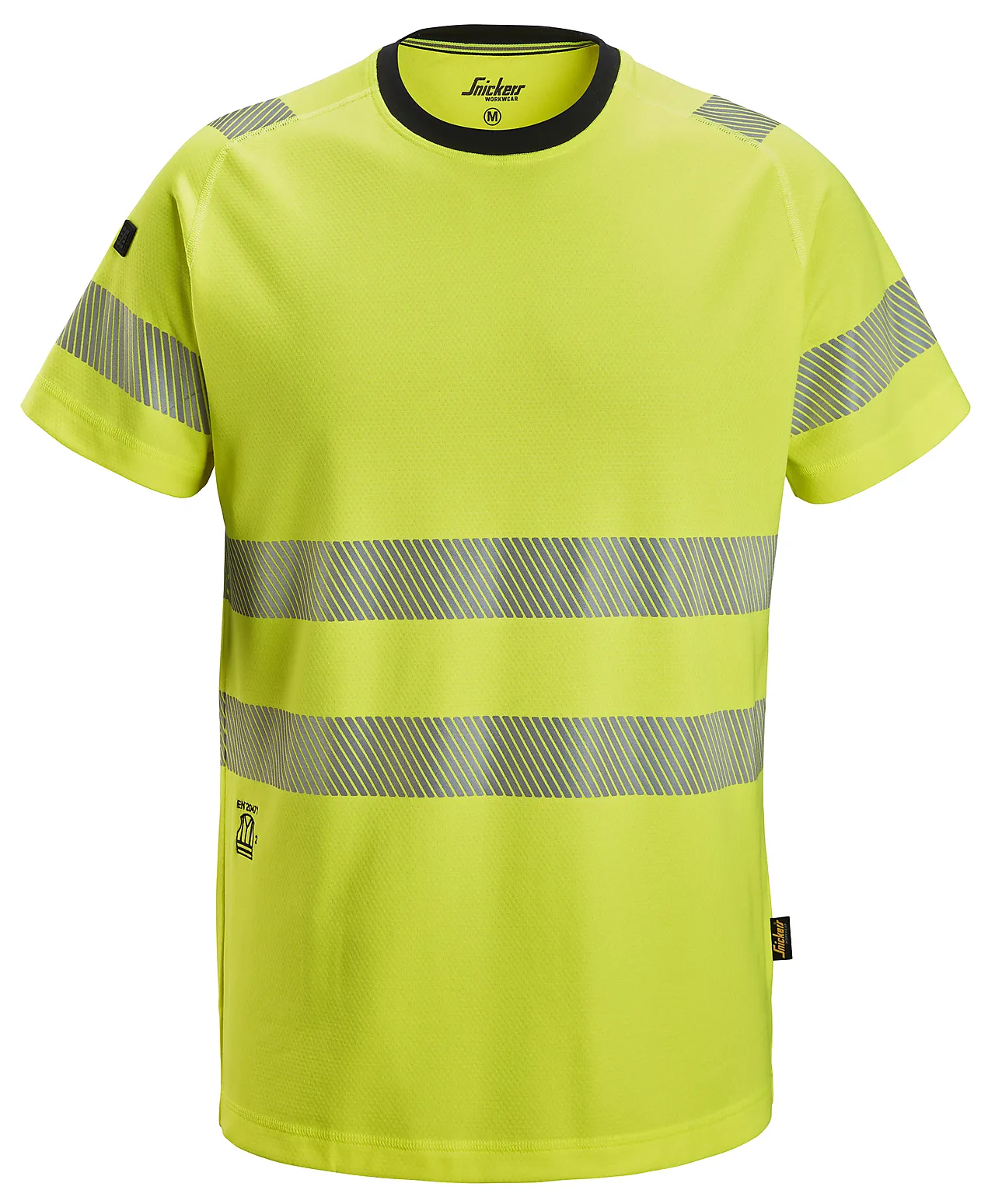 T-skjorte 2539 kl2 gul 3xl snickers workwear