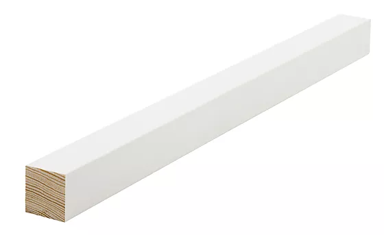 Glattkantlist furu hvit bomull S0502-Y 28x28 mm