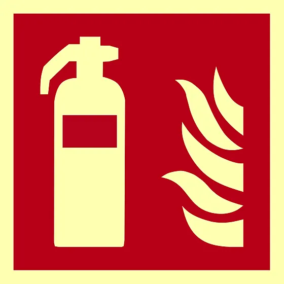 Skilt sikkerhet “brannslukker” etterlysende aluminium 1,2 x 150 x 150 mm