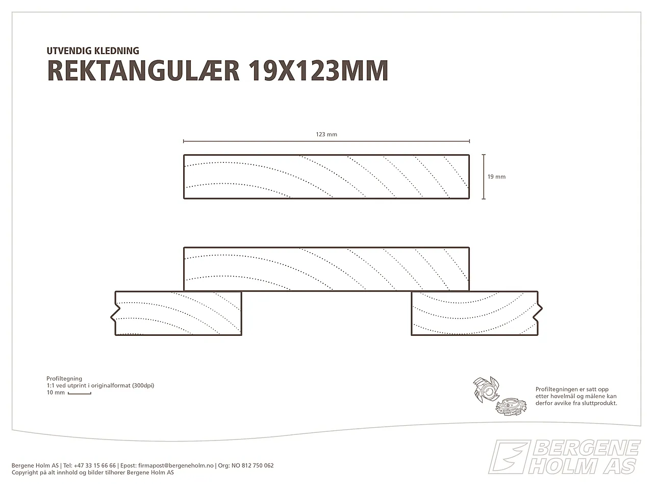 Kledning rektangulær ubehandlet 19x123 mm gran klasse 1 null - null - 6