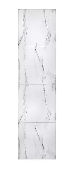 Baderomsplate hvit marmor slett flis 60x60 cm 620x2400 mm