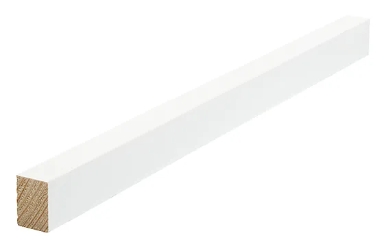 Glattkantlist furu hvit bomull S0502-Y 15x21 mm