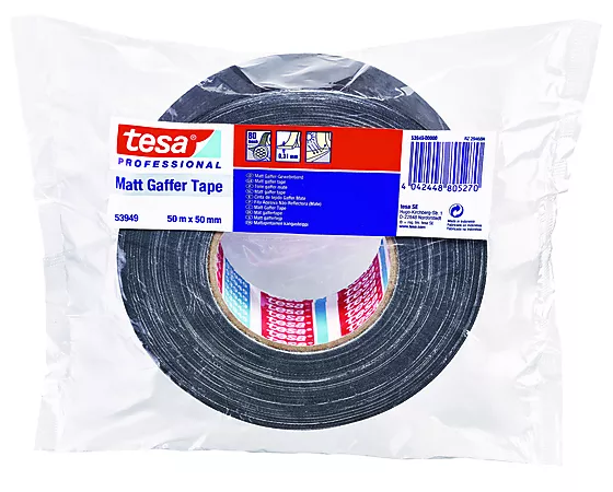 Duct tape/reparasjonstape sort 50 m x 50 mm