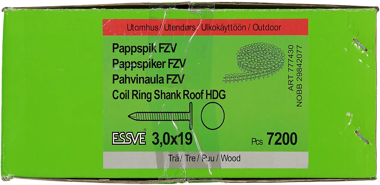 Pappspiker coil 15gr 3x19 fzv15 grader trådbåndet a-7200 null - null - 2 - Miniatyr