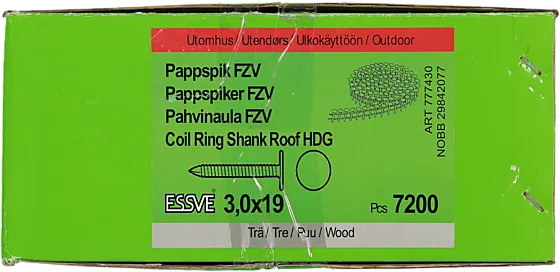 Pappspiker coil 15gr 3x19 fzv15 grader trådbåndet a-7200