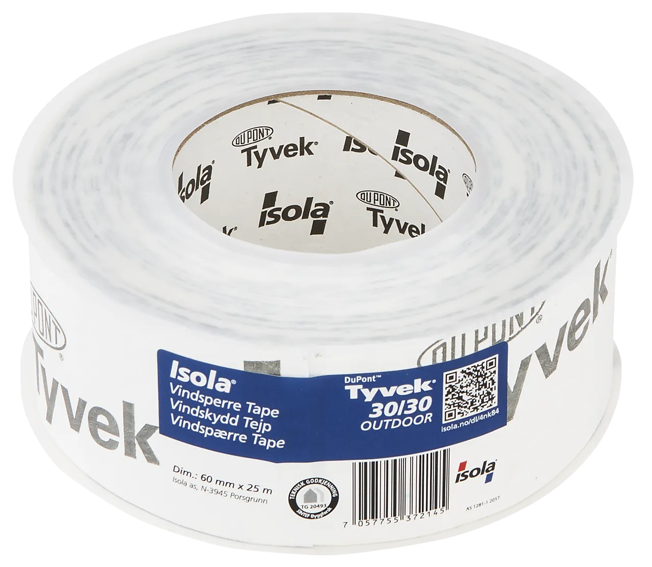 Tape f/vindsperre S 60 mm x 25 meter