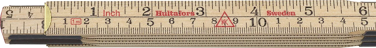 Tommestokk 1 meter tre 61-1-6 metrisk gradering/engelsk tomme null - null - 3