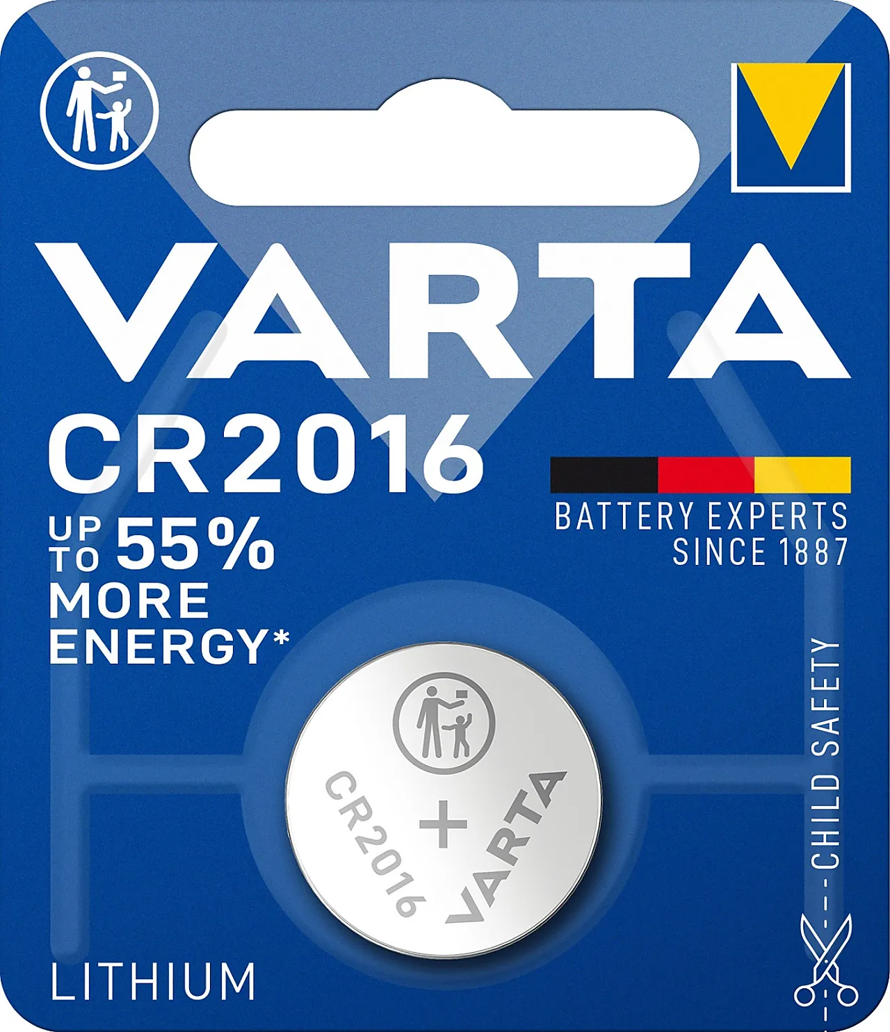 Knappcellebatteri  cr2016 3v